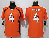 Women Nike Broncos 4 Case Keenum Orange Vapor Untouchable Limited Jersey,baseball caps,new era cap wholesale,wholesale hats